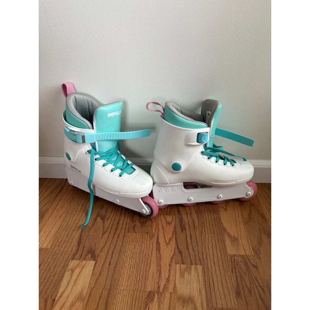Impala Lightspeed Inline Skates White Mint Green Womens 10 Mens 8 Rollerblades